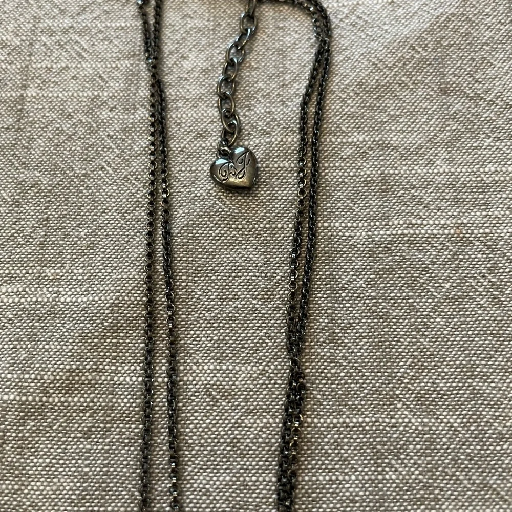 Betsey Johnson Black and Silver lock and key Layered Heart Necklace